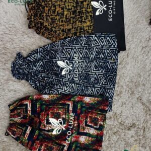 Eco-Luxe Patterned Drawstring Gift Bag