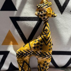 Handcrafted African print animal figurines made from fabric for ethical decor and gifting
