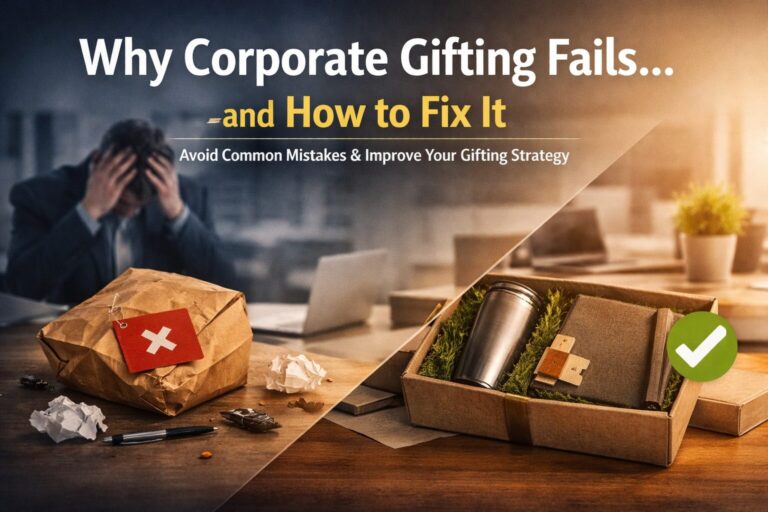 Corporate gifting mistakes compared with a thoughtful sustainable corporate gift solution